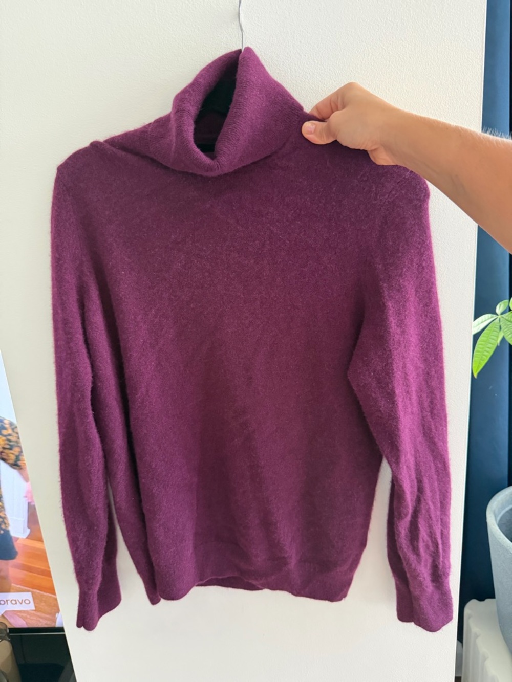 Talbots Plum Cowl Neck Cashmere Sweater